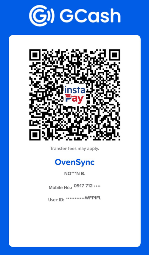 GCash QR code for OvenSync